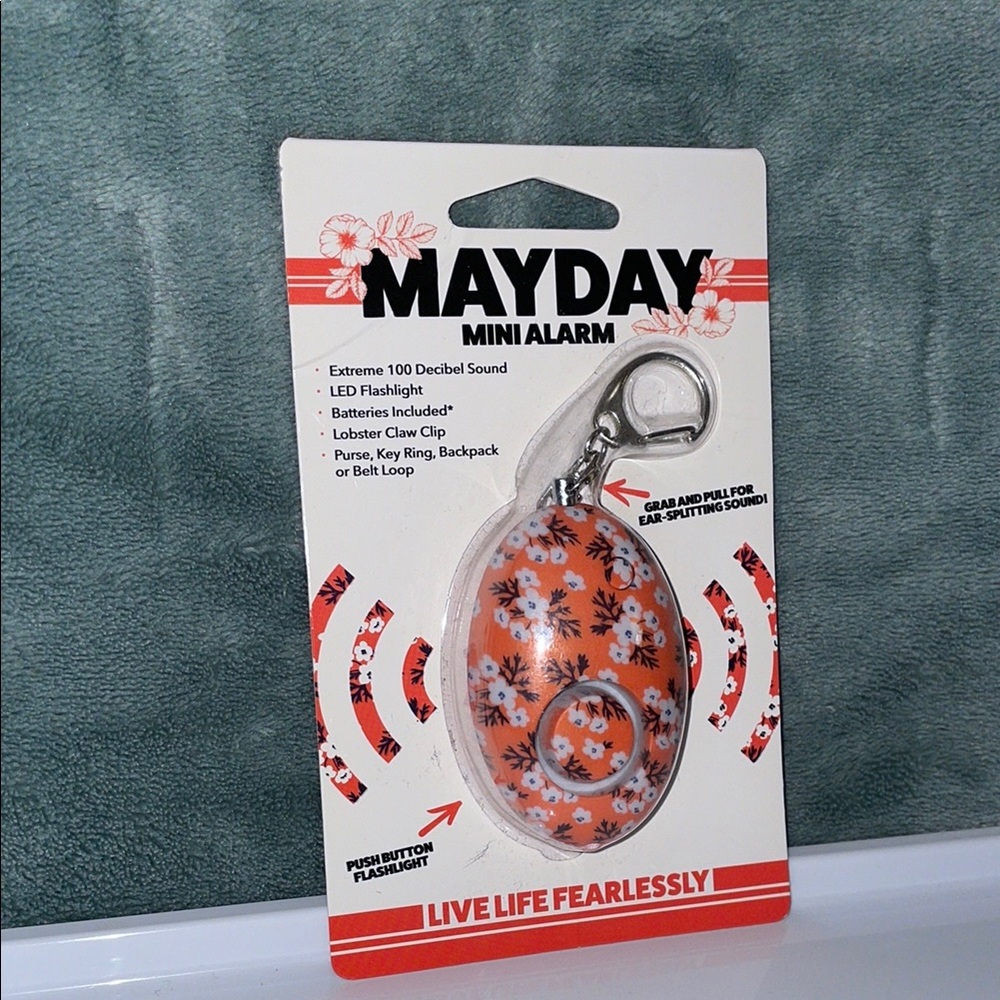 NIB Mini Alarm - Floral Orange